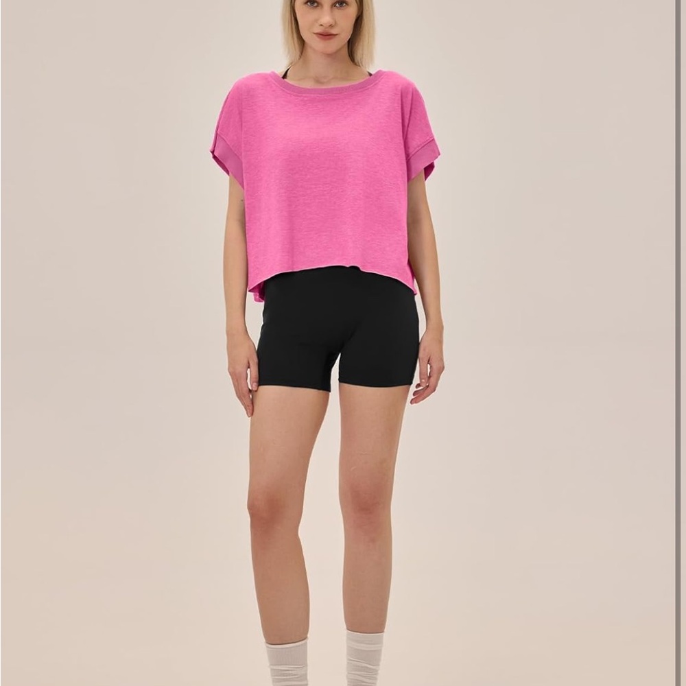 Pink Open-Back Cropped Active Top - Picture 2 of 3